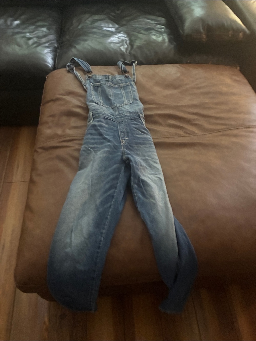 Abercrombie & Fitch Men's Faded Blue Denim Overalls